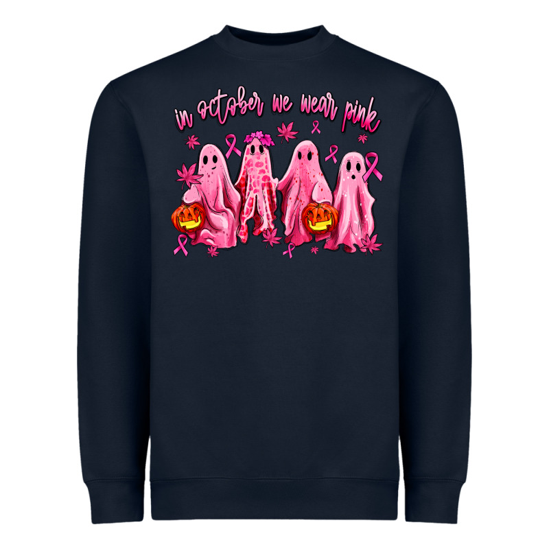 In October We Wear Pink Ghosts Heavyweight Sweatshirt by AdoDesignShop | Teevron