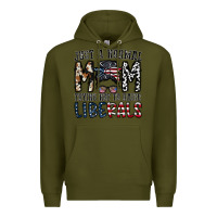 Army Green just a regular mom trying not to raise liberals Premium Hoodie - CowhideDigitalArt
