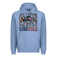 Colony Blue just a regular mom trying not to raise liberals Premium Hoodie - CowhideDigitalArt