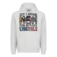 Dove Grey just a regular mom trying not to raise liberals Premium Hoodie - CowhideDigitalArt