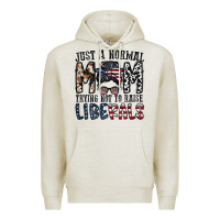 Oatmeal Heather just a regular mom trying not to raise liberals Premium Hoodie - CowhideDigitalArt