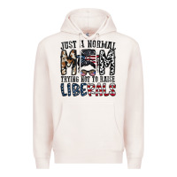 Pale Pink just a regular mom trying not to raise liberals Premium Hoodie - CowhideDigitalArt