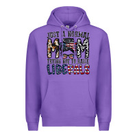 Purple just a regular mom trying not to raise liberals Premium Hoodie - CowhideDigitalArt