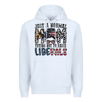 White just a regular mom trying not to raise liberals Premium Hoodie - CowhideDigitalArt