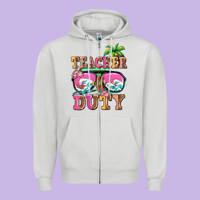 Teacher Off Duty Zipper Hoodie Designed By Adodesignshop