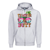 Heather Grey teacher off duty Zipper Hoodie - AdoDesignShop