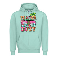 Seafoam teacher off duty Zipper Hoodie - AdoDesignShop