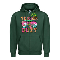 Sports Green teacher off duty Zipper Hoodie - AdoDesignShop
