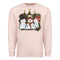 Pale Pink christmas snowman Premium Sweatshirt - AdoDesignShop