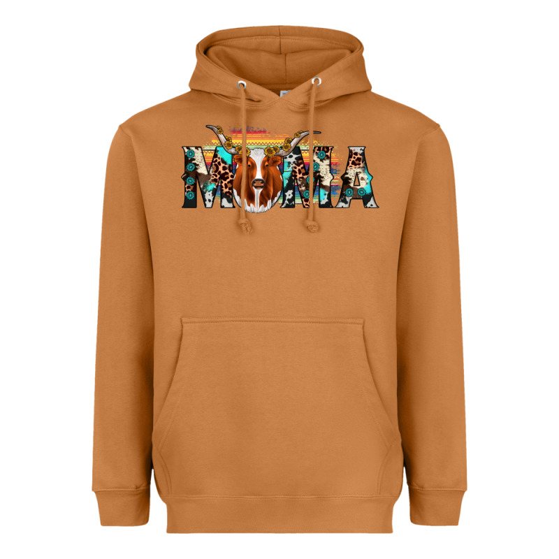 Longhorn Mama Heavyweight Hoodie by AdoDesignShop | Teevron