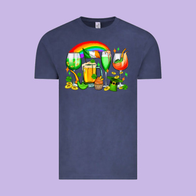 Wine Glasses St. Patricks Vintage Tee Designed By Oliviacreatesart