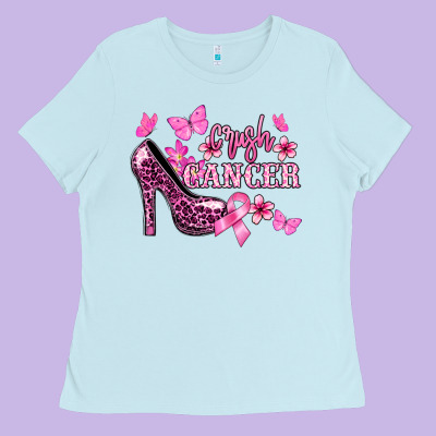Crush Cancer With High Heels Cancer Awareness Ladies Tee Designed By Howdyjamesfarm