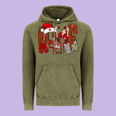 Christmas Love Nurse Bbs Vintage Hoodie Designed By Bundleandbundleshop