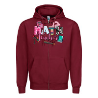 Burgundy math teacher Zipper Hoodie - AdoDesignShop