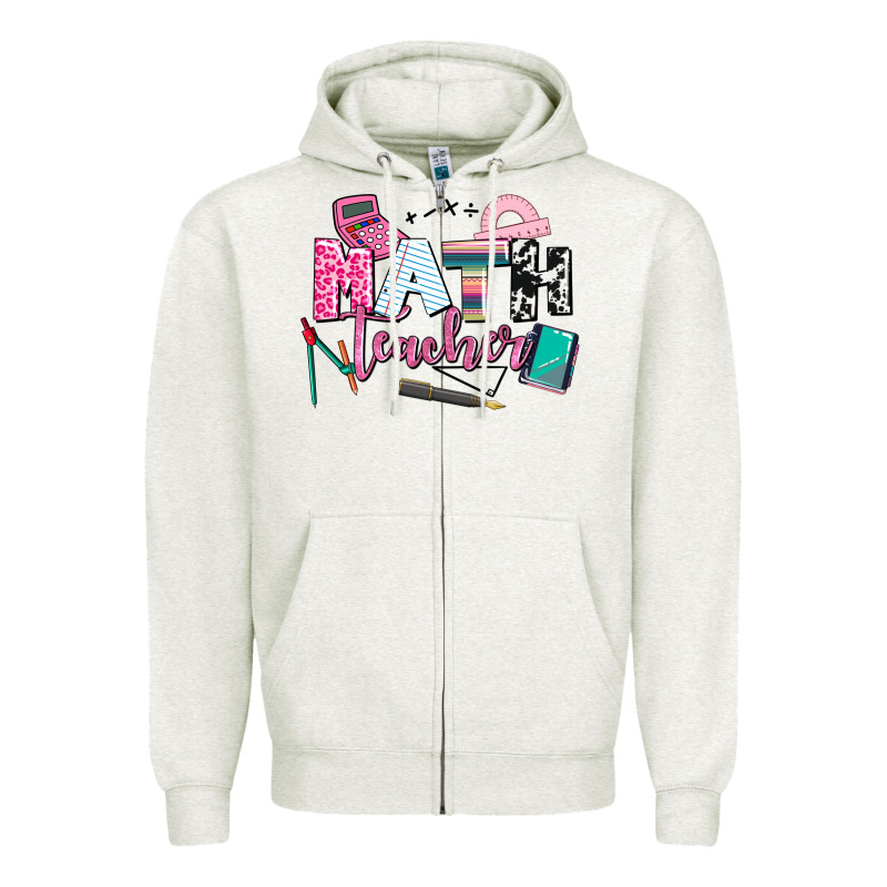 Math Teacher Zipper Hoodie by AdoDesignShop | Teevron
