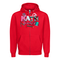 Red math teacher Zipper Hoodie - AdoDesignShop