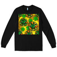 Black St. Patrick's sunflower seamless pattern Long Sleeve Tee - BundleAndBundleShop