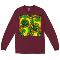 Burgundy St. Patrick's sunflower seamless pattern Long Sleeve Tee - BundleAndBundleShop