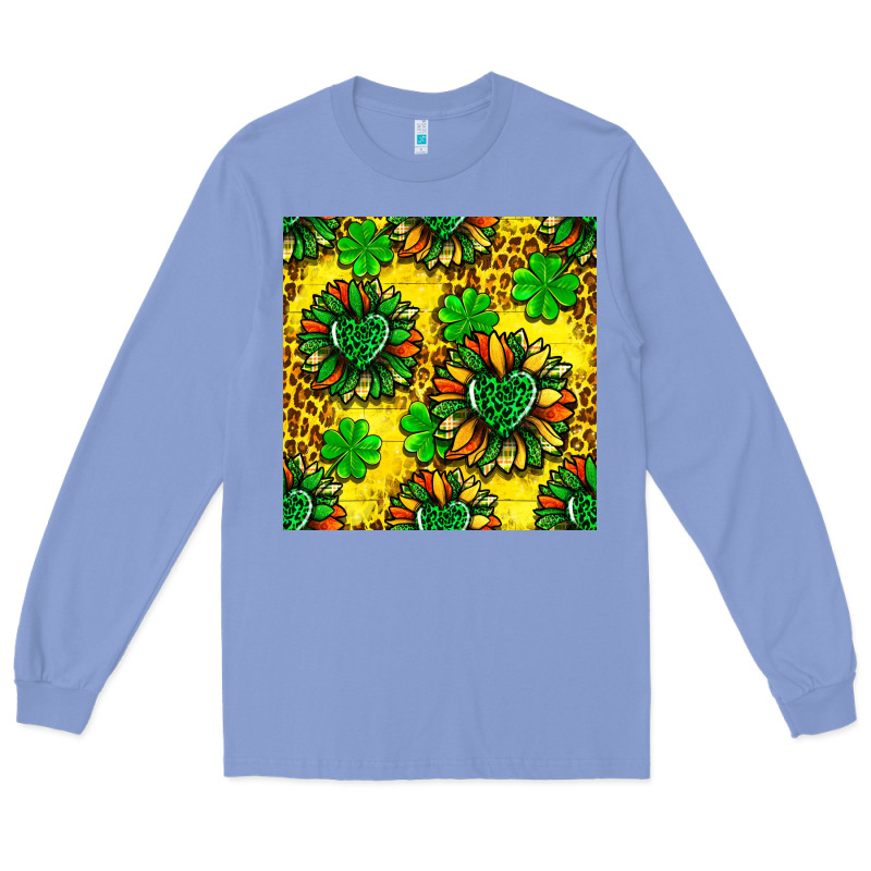 St. Patrick's Sunflower Seamless Pattern Long Sleeve Tee by BundleAndBundleShop | Teevron