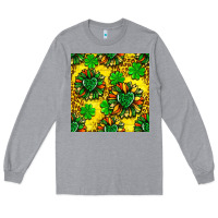 Heather Grey St. Patrick's sunflower seamless pattern Long Sleeve Tee - BundleAndBundleShop