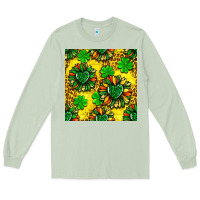 Matcha St. Patrick's sunflower seamless pattern Long Sleeve Tee - BundleAndBundleShop