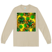 Mushroom St. Patrick's sunflower seamless pattern Long Sleeve Tee - BundleAndBundleShop