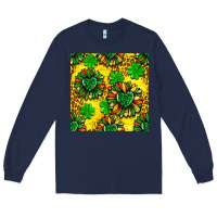 Navy St. Patrick's sunflower seamless pattern Long Sleeve Tee - BundleAndBundleShop