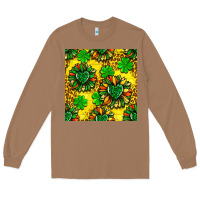 Toasted Coconut St. Patrick's sunflower seamless pattern Long Sleeve Tee - BundleAndBundleShop