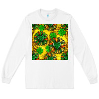 White St. Patrick's sunflower seamless pattern Long Sleeve Tee - BundleAndBundleShop