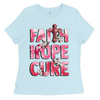 Baby Blue faith hope cure breast cancer Ladies Tee - CowGirlArtShop