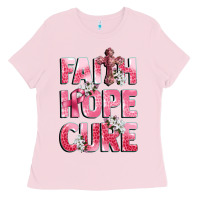 Bubblegum Pink faith hope cure breast cancer Ladies Tee - CowGirlArtShop