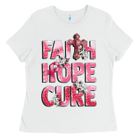 Faith Hope Cure Breast Cancer Ladies Tee | Teevron