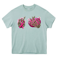 Arona Breast Cancer skeleton hands Heavy Core Tee - NancyCooperArtShop