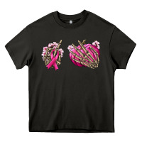 Asphalt Breast Cancer skeleton hands Heavy Core Tee - NancyCooperArtShop