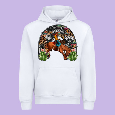 Rodeo Cowboy Rainbow Urban Hoodie Designed By Jahusdesignshop