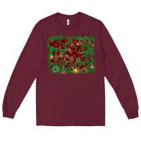 Burgundy christmas background Long Sleeve Tee - RanaPortraitStore