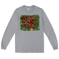 Heather Grey christmas background Long Sleeve Tee - RanaPortraitStore