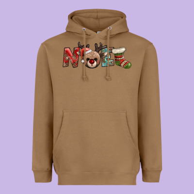 Noel With Sock And Reindeer Heavyweight Hoodie Designed By Adodesignshop