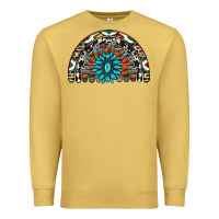 Antique Gold western turquoise aztec cowhide serape  rainbows Premium Sweatshirt - AdoDesignShop