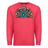 Cardinal western turquoise aztec cowhide serape  rainbows Premium Sweatshirt - AdoDesignShop