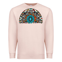 Pale Pink western turquoise aztec cowhide serape  rainbows Premium Sweatshirt - AdoDesignShop