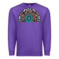 Purple western turquoise aztec cowhide serape  rainbows Premium Sweatshirt - AdoDesignShop