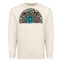 Sandshell western turquoise aztec cowhide serape  rainbows Premium Sweatshirt - AdoDesignShop