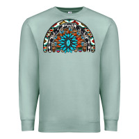 Seafoam western turquoise aztec cowhide serape  rainbows Premium Sweatshirt - AdoDesignShop