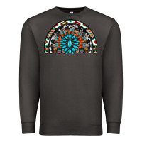 Smoke western turquoise aztec cowhide serape  rainbows Premium Sweatshirt - AdoDesignShop