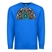 True Royal western turquoise aztec cowhide serape  rainbows Premium Sweatshirt - AdoDesignShop