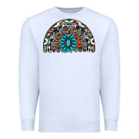 White western turquoise aztec cowhide serape  rainbows Premium Sweatshirt - AdoDesignShop