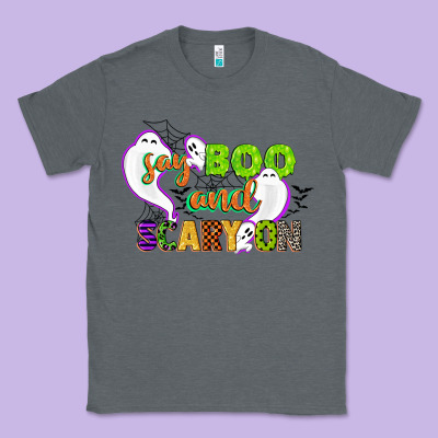 Say Boo And Scary On Classic Tee Designed By Cowgirlartshop