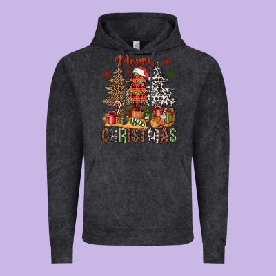 Merry Christmas With Western Trees Bbs Vintage Hoodie Designed By Bundleandbundleshop