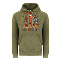 Vintage Olive merry christmas with western trees bbs Vintage Hoodie - BundleAndBundleShop